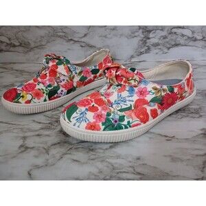 Comfortview The Anzani Slip On Sneaker Floral with Cute Tie Size 8W